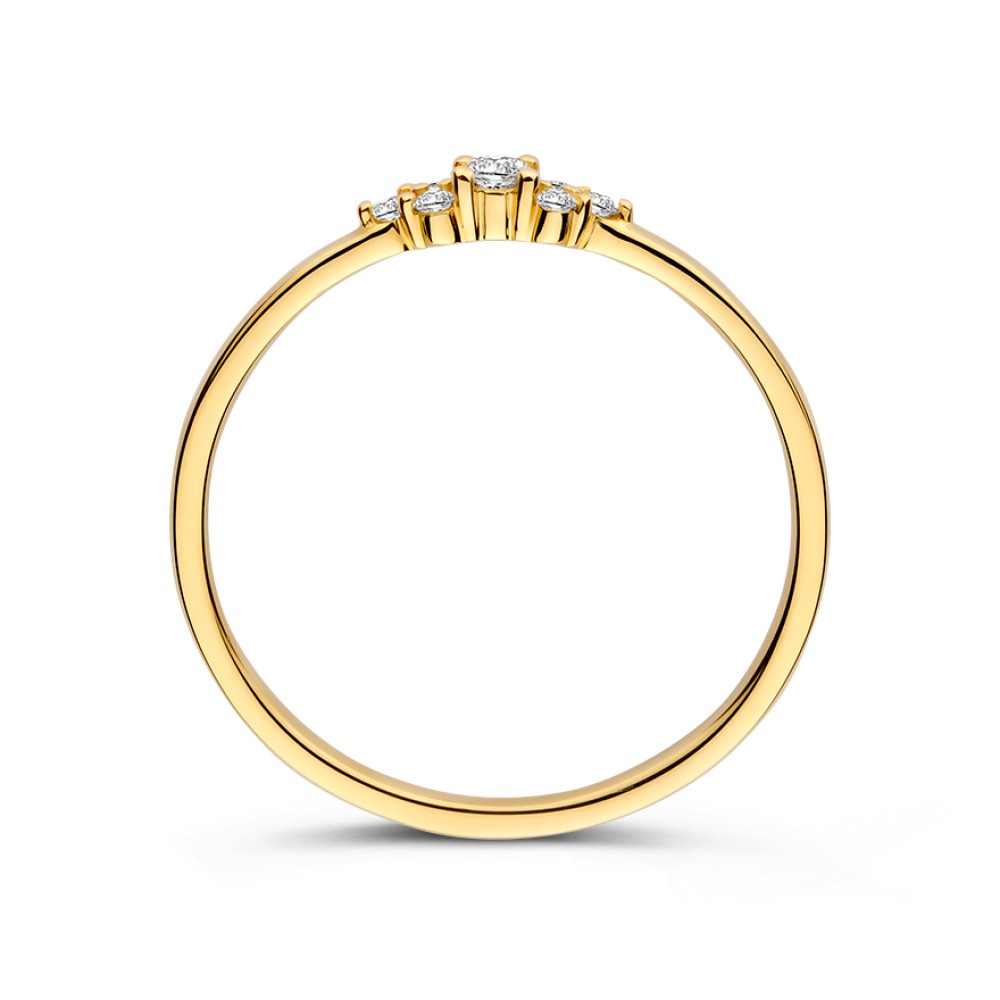 Excellent Geelgouden ring diamant 0.10 H-SI maat 56 - Afbeelding 2