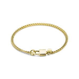 Armband goud op zilver schakel 17,5cm