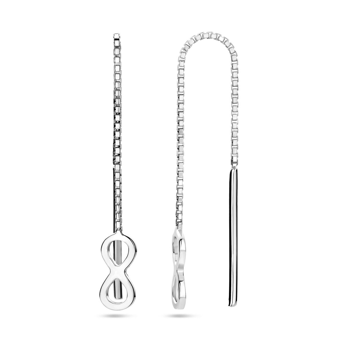 Zilveren doortrekoorbellen infinity zilver - Afbeelding 3