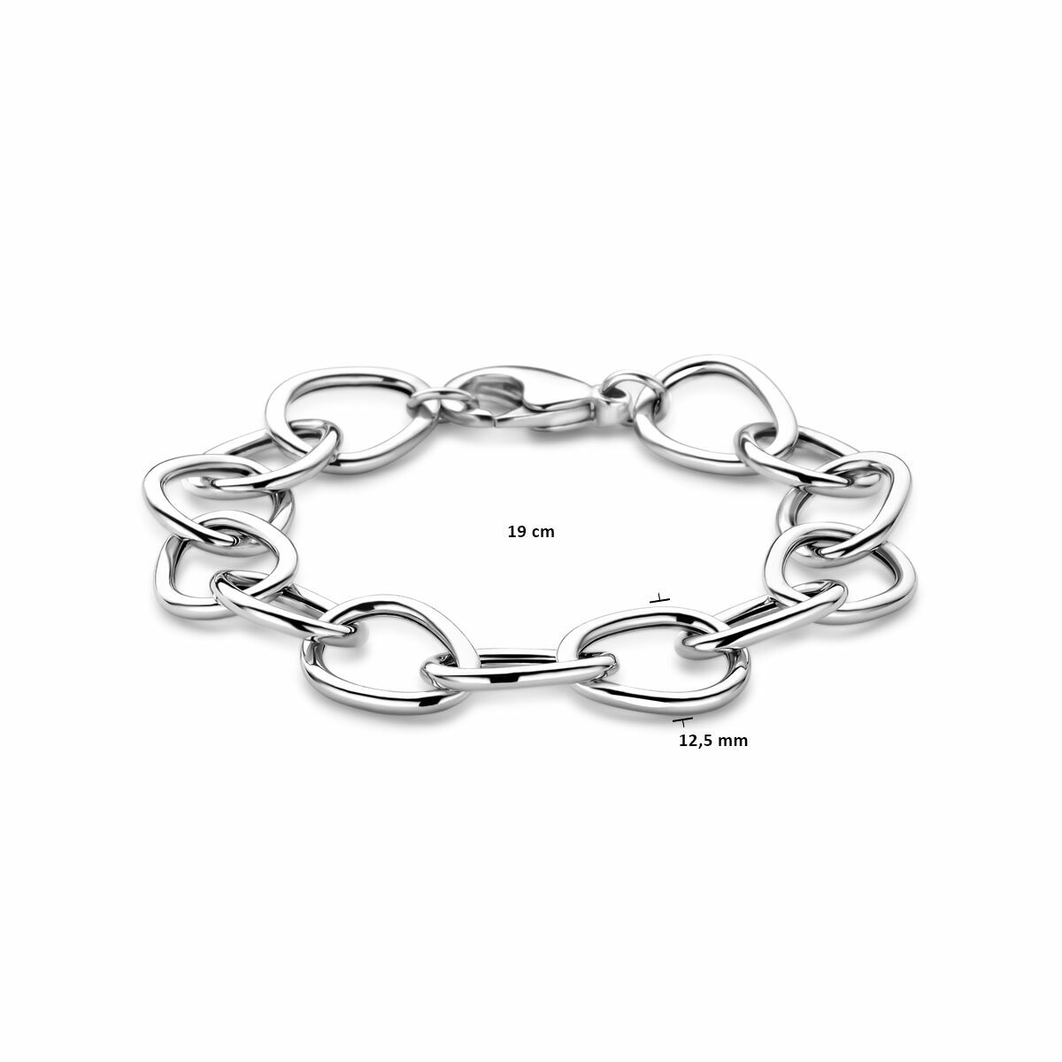 Zilveren armband open schakel 19cm - Afbeelding 3