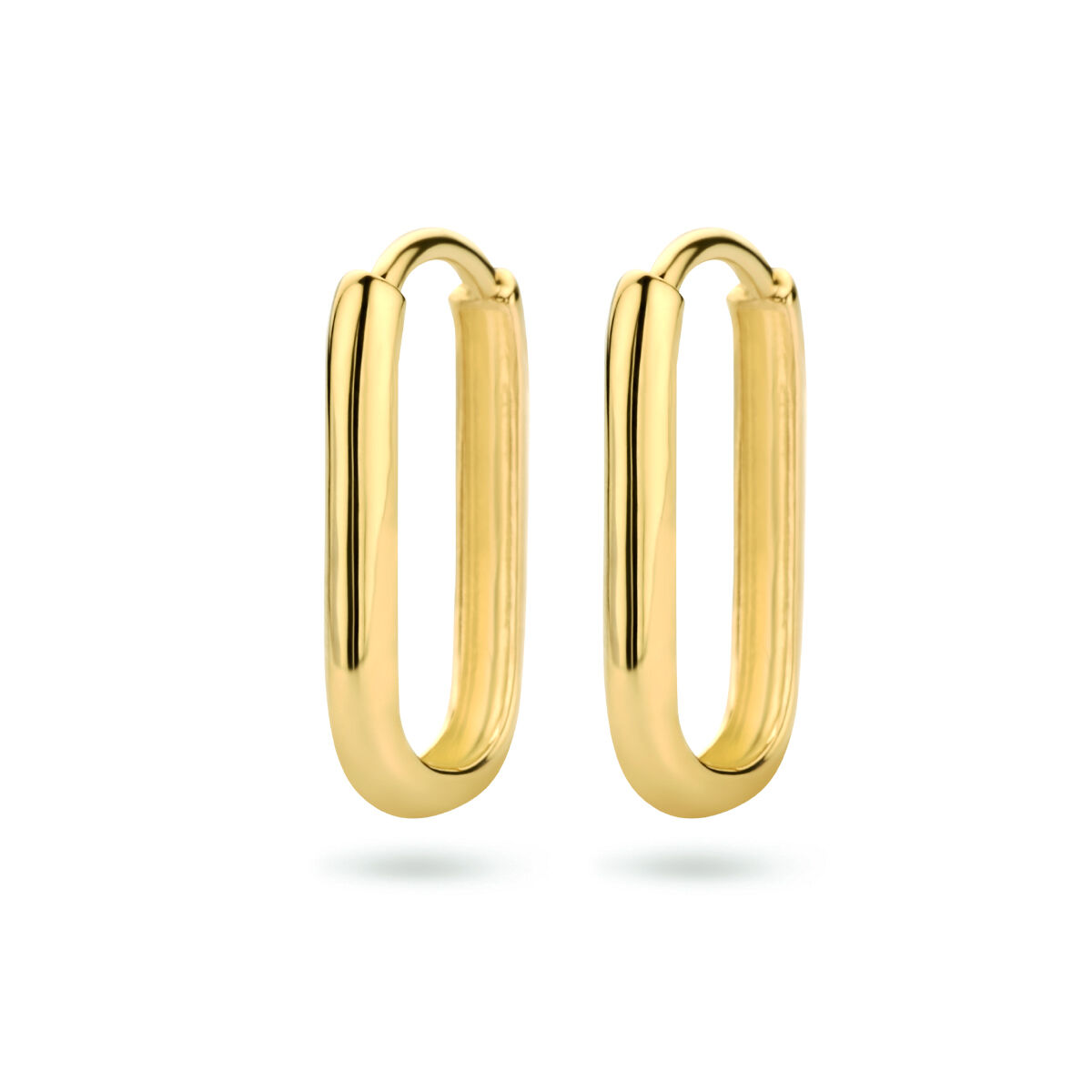 Geelgouden klapoorringen paperclip