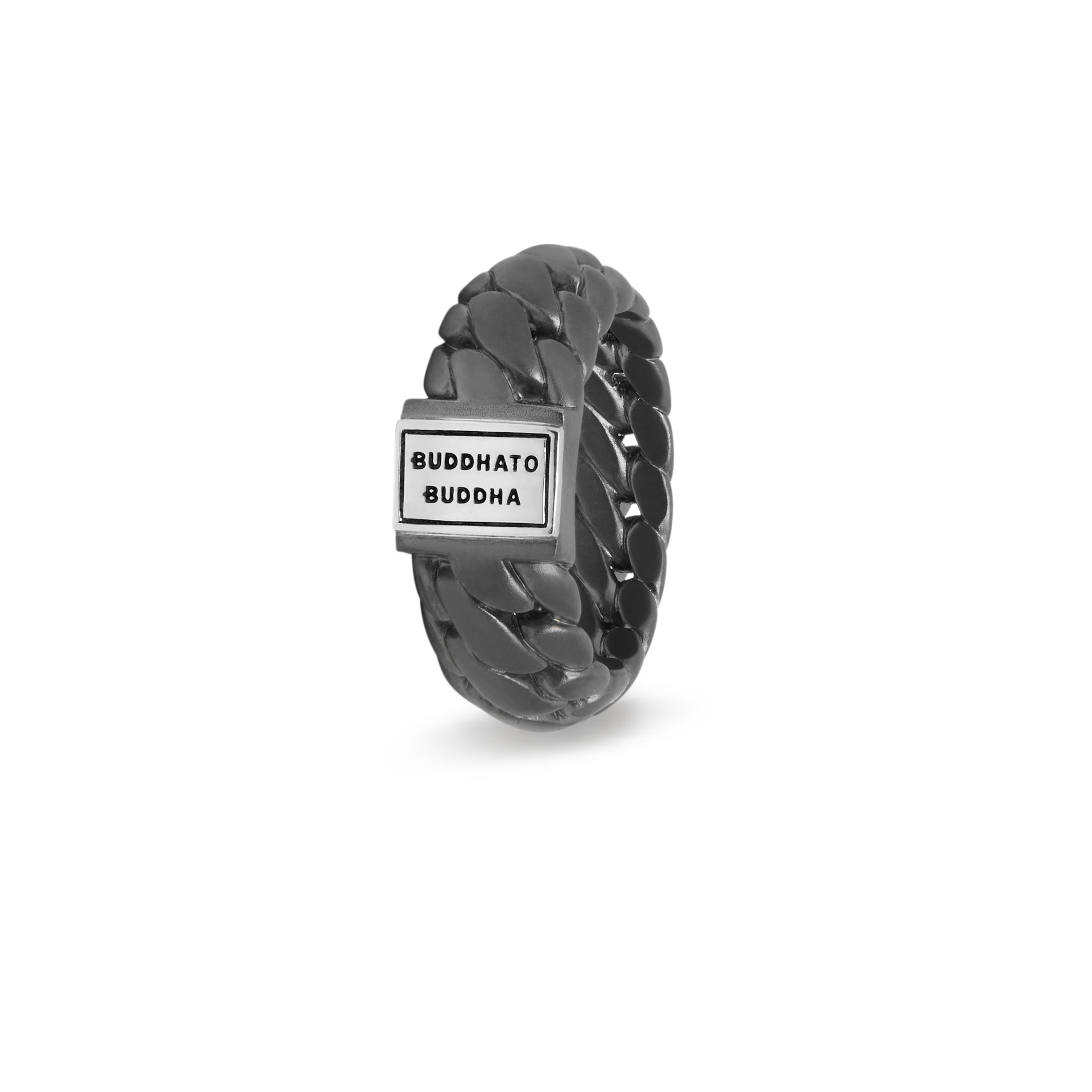 Buddha to Buddha Ben smal zwart rhodium ring zilver maat 17 - Afbeelding 2