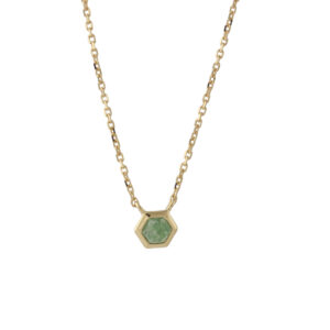 Campur goud op zilver collier groene kwarts