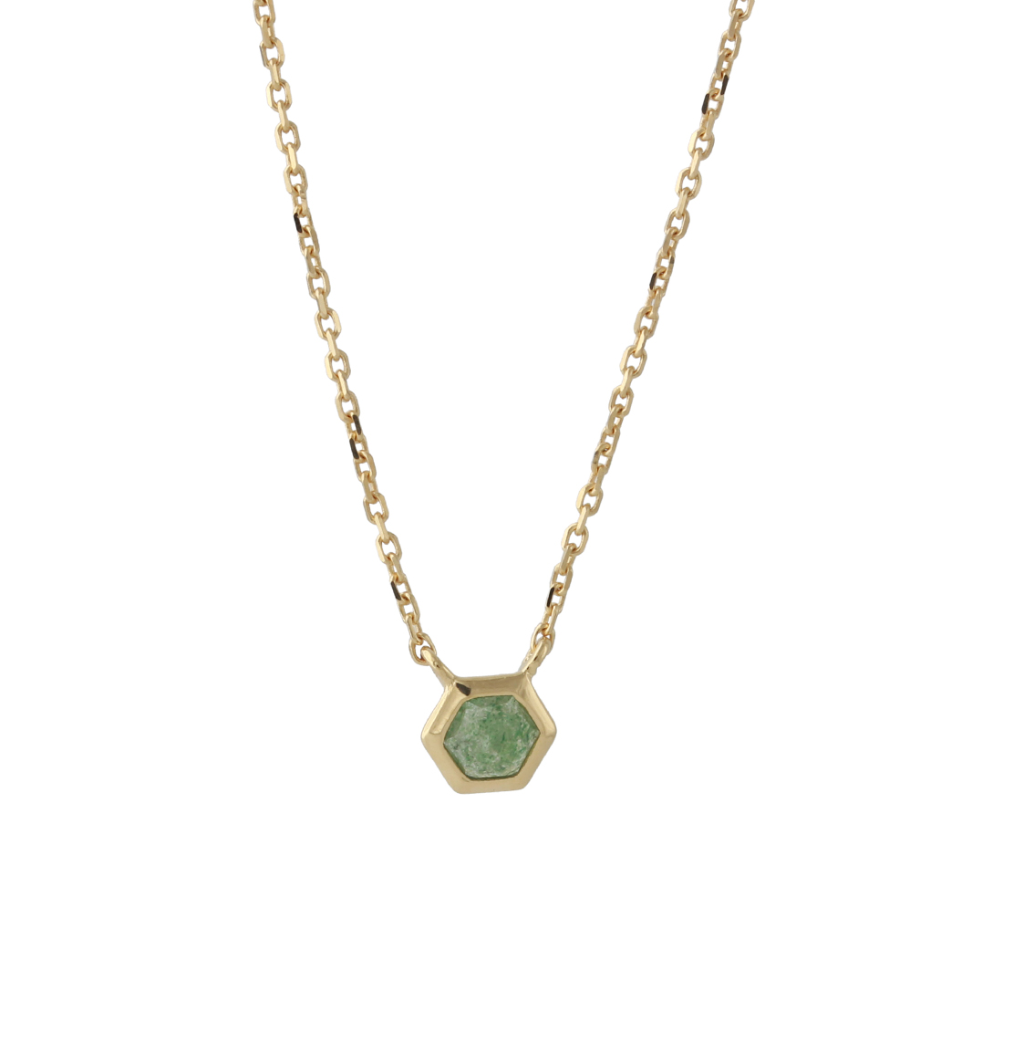 Campur goud op zilver collier groene kwarts