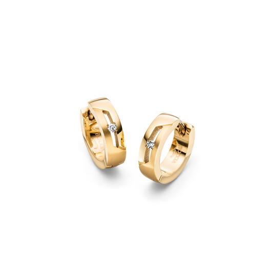 Boccia titanium verguld oorringen 0.04ct diamant