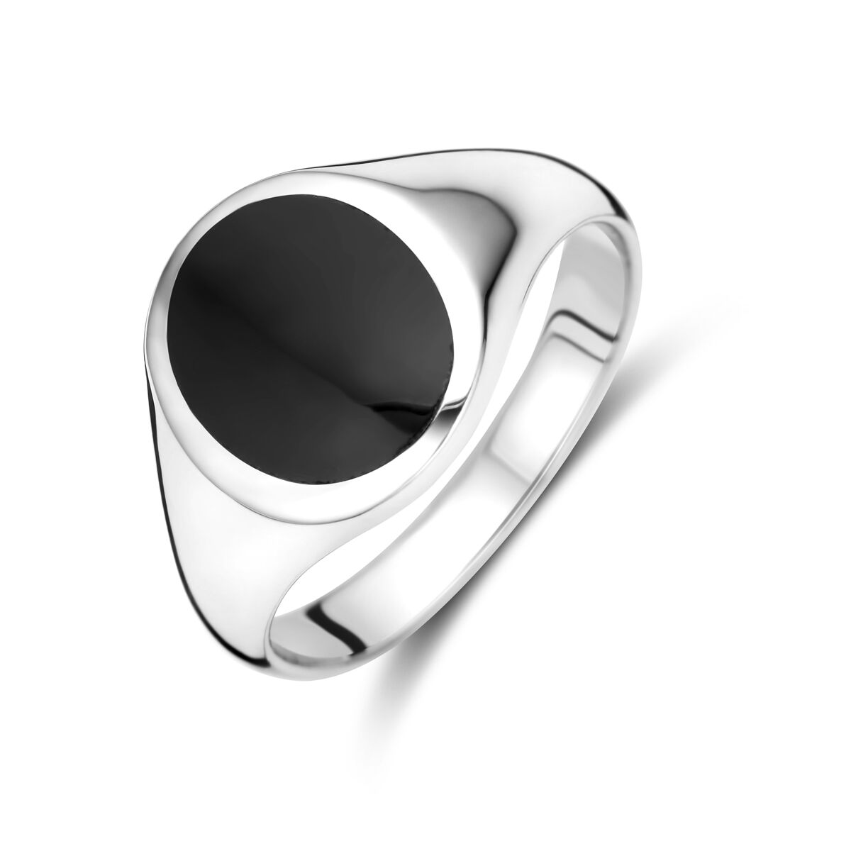 13.38876 KA zilver zegelring Onyx maat 17
