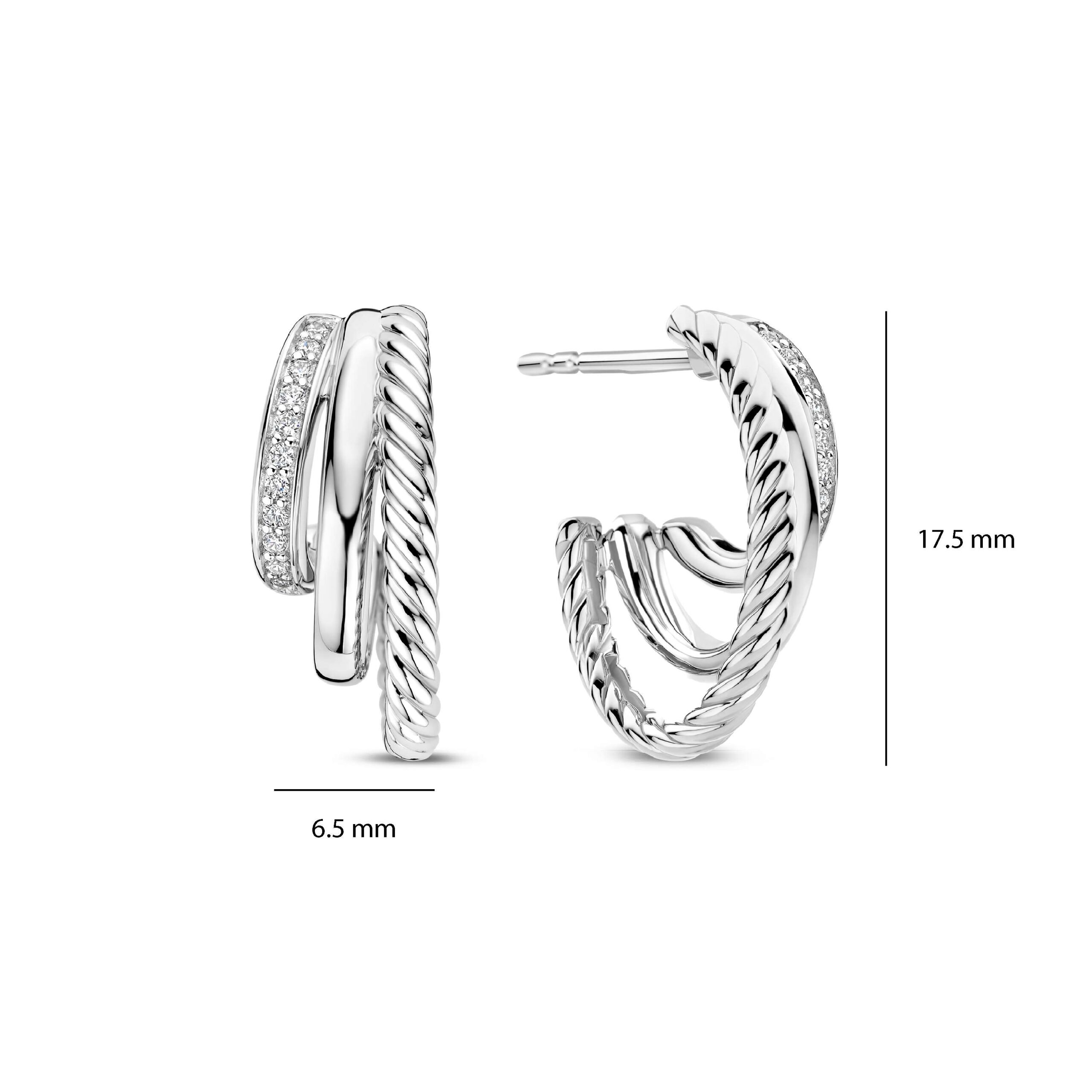 Tisento zilveren oorknoppen zirkonia - Afbeelding 3
