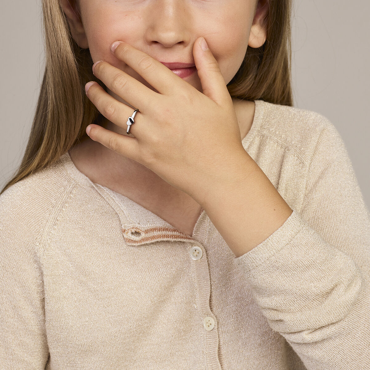 Zilveren ring hart maat 14,5 - Afbeelding 2