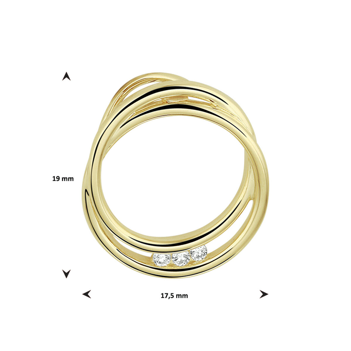 40.22844 KA gouden fantasie hanger 0.06 H-SI diamant - Afbeelding 4