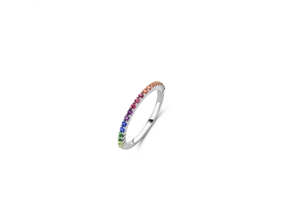 Tisento zilveren ring multicolor maat 56