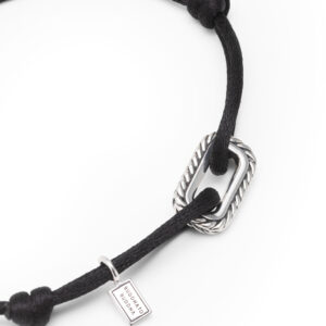 Barbara Cord Bracelet Silver Black maat M