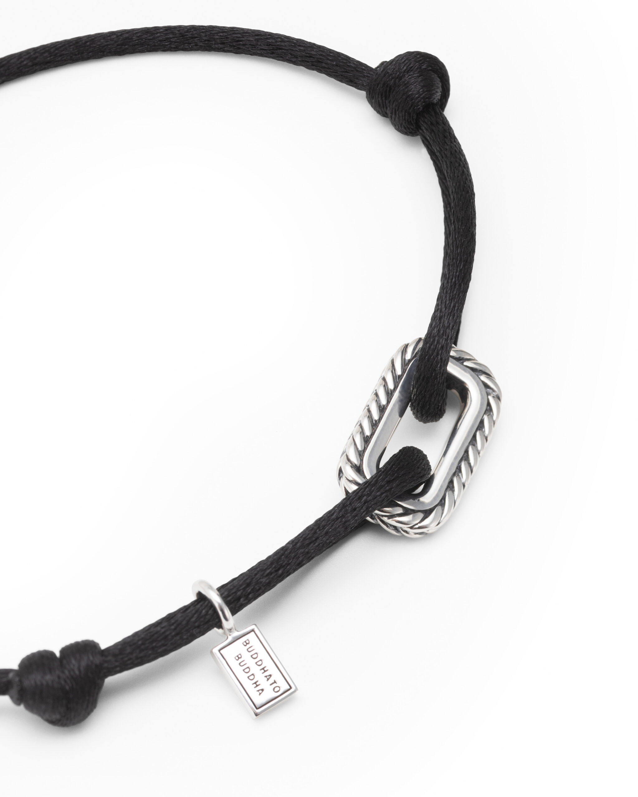 Barbara Cord Bracelet Silver Black maat M