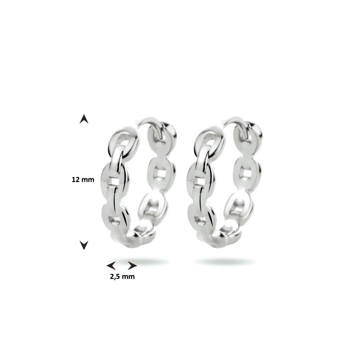 13.34142 KA zilveren oorringen schakel 12mm - Afbeelding 4