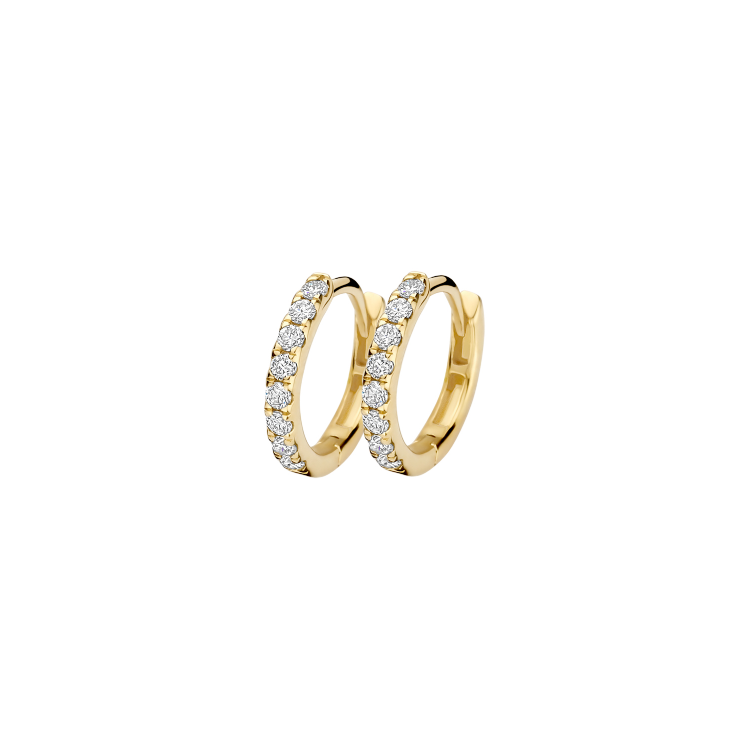 Blush Geelgouden oorringen LAB diamanten 2x0.12 TW/VS