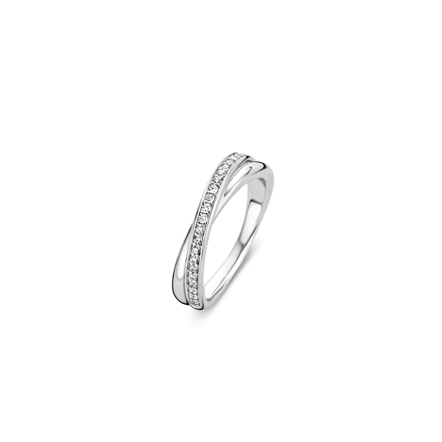 Tisento zilveren ring zirkonia maat 56