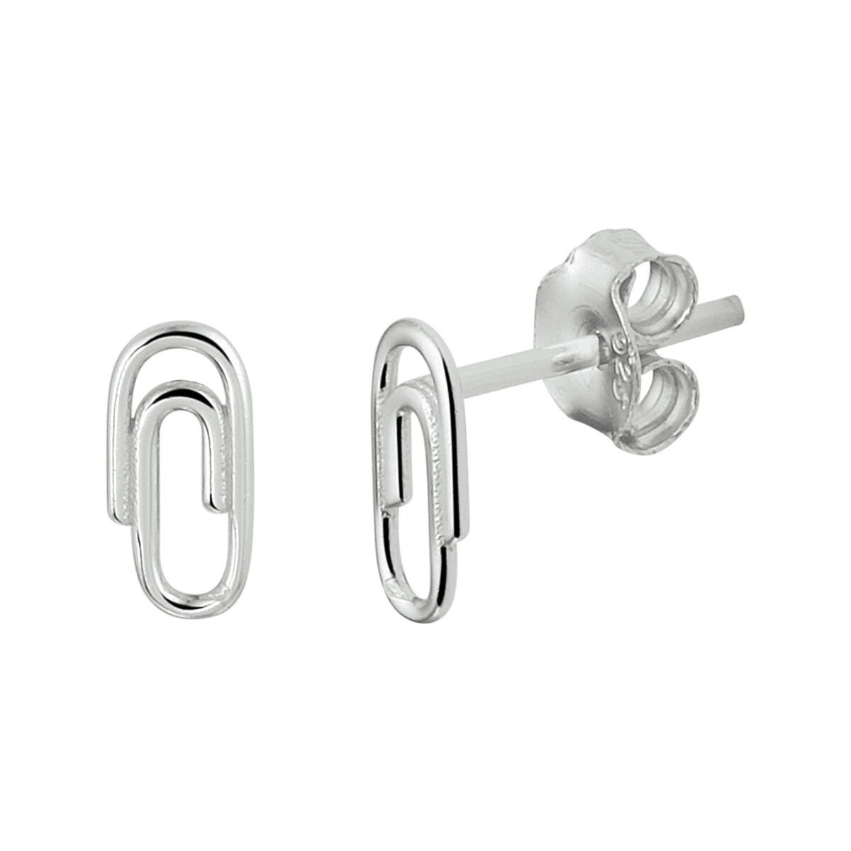 Zilver paperclip oorknoppen