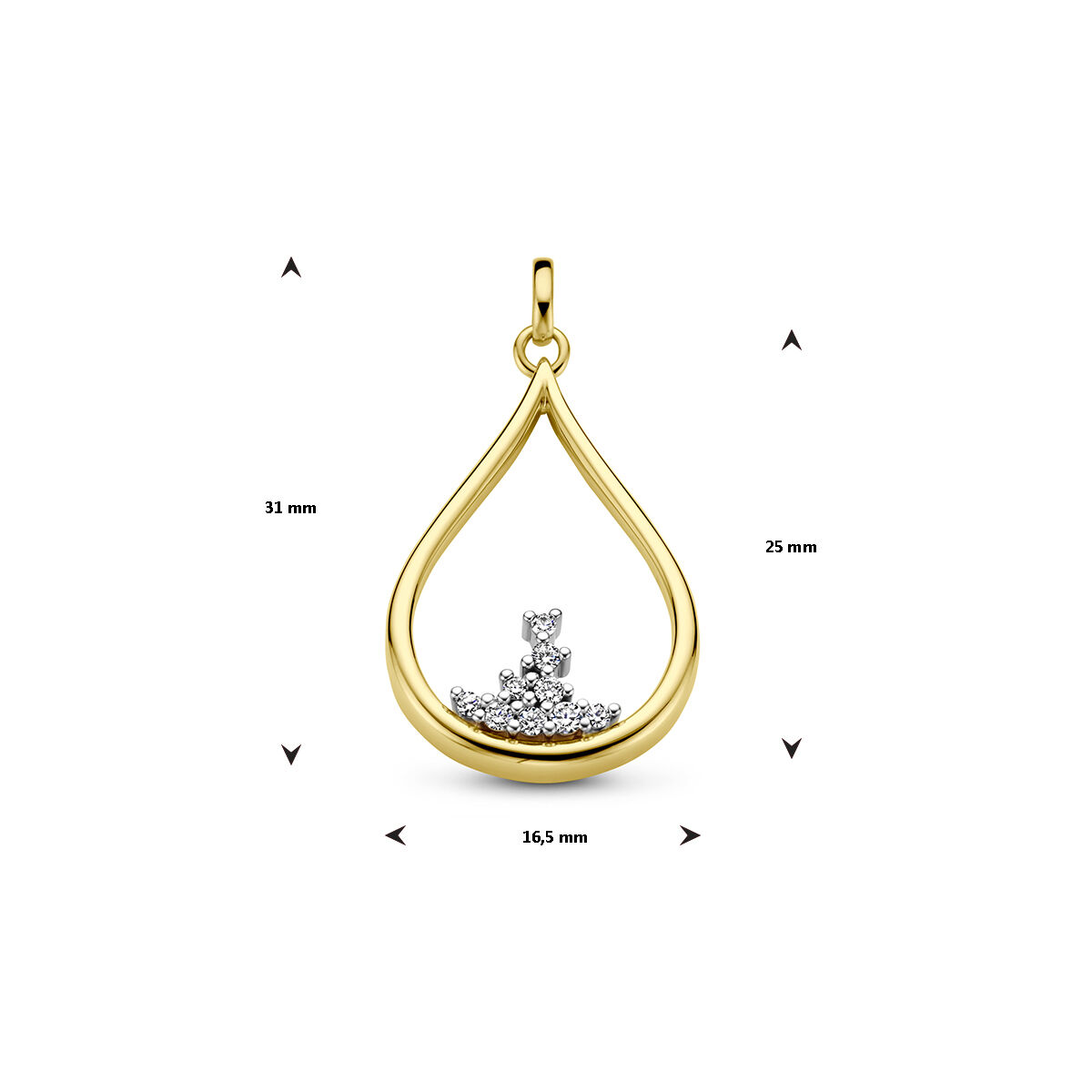 Bi-color gouden hanger 0.11 H-SI - Afbeelding 3