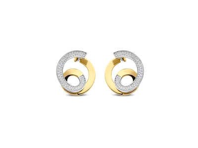 Tisento goud op zilver oorringen zirkonia