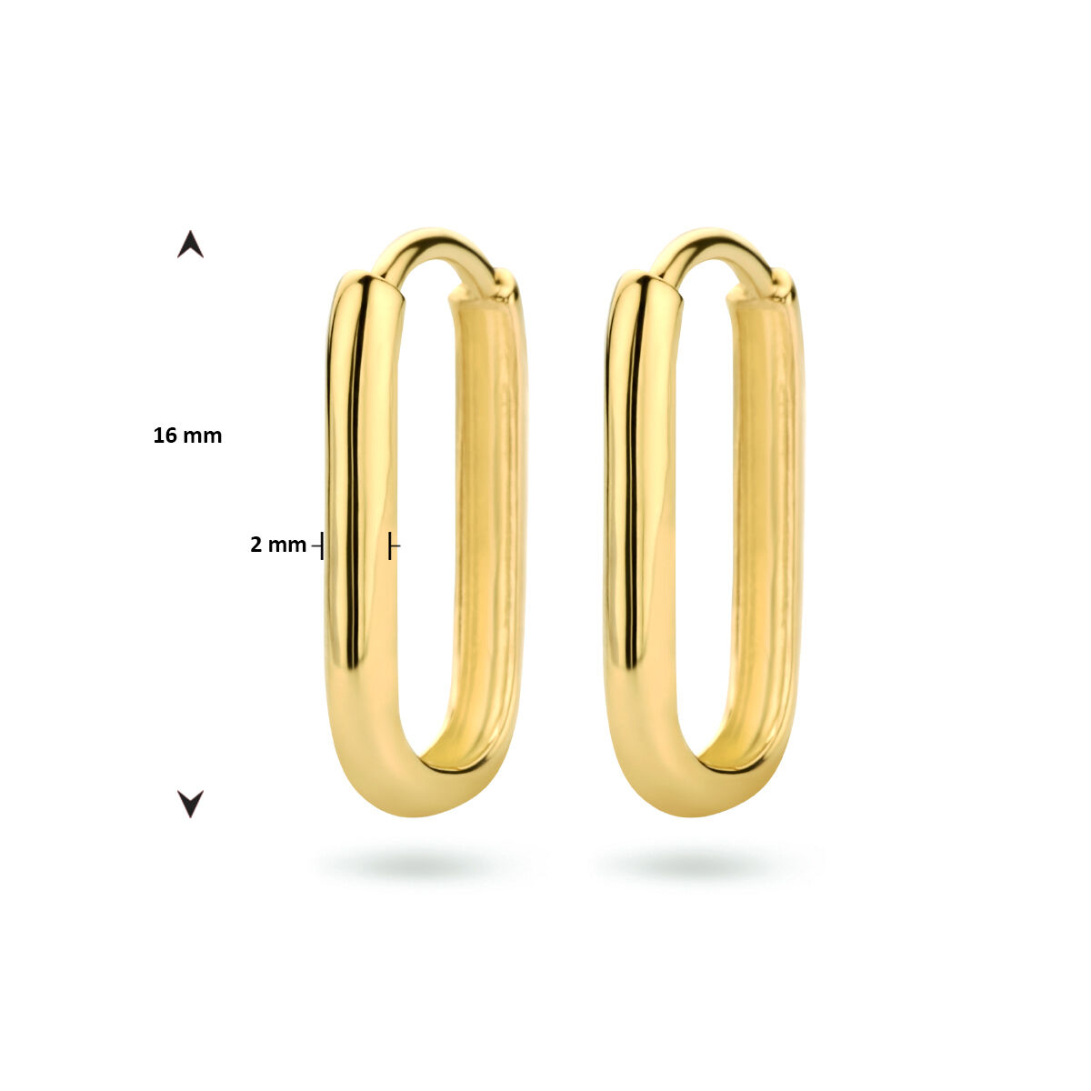 Geelgouden klapoorringen paperclip - Afbeelding 4
