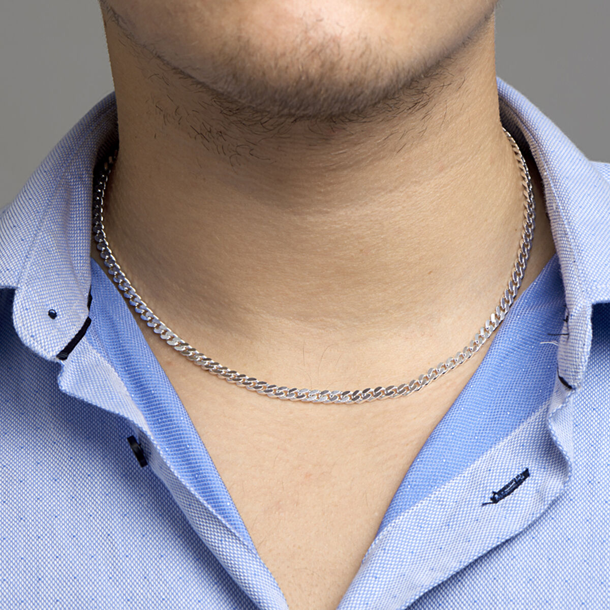 zilver collier gourmette 50 cm 3.0mm