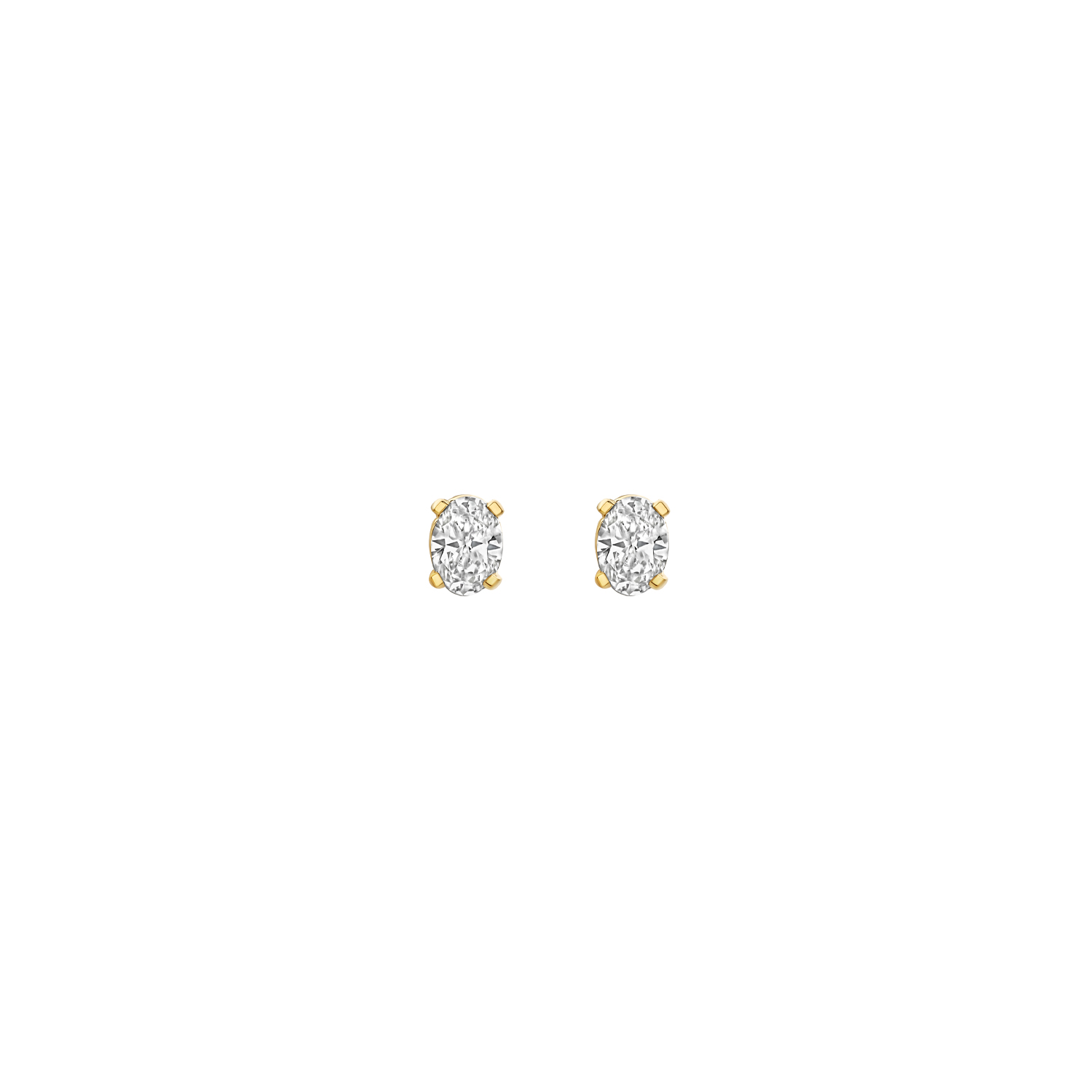 Blush Geelgouden oorknoppen ovaale LAB diamant 2x0.15 TW/VS - Afbeelding 2