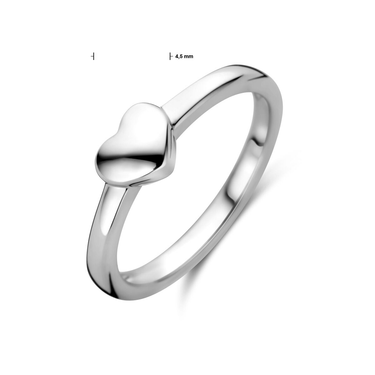 Zilveren ring hart maat 14,5 - Afbeelding 3
