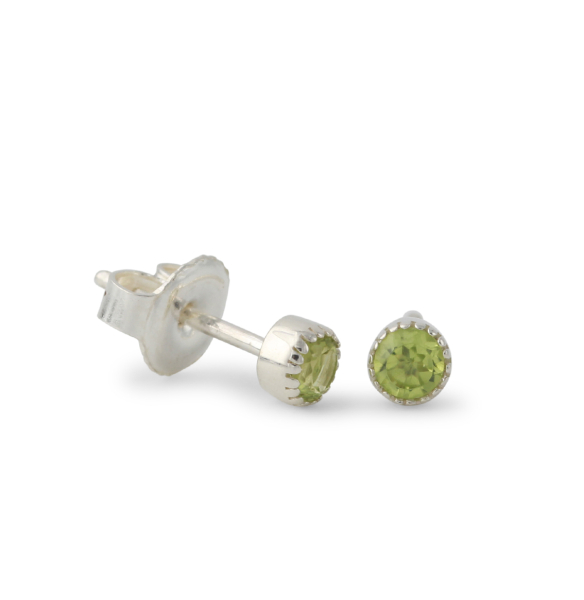 Campur zilveren oorknoppen Peridot