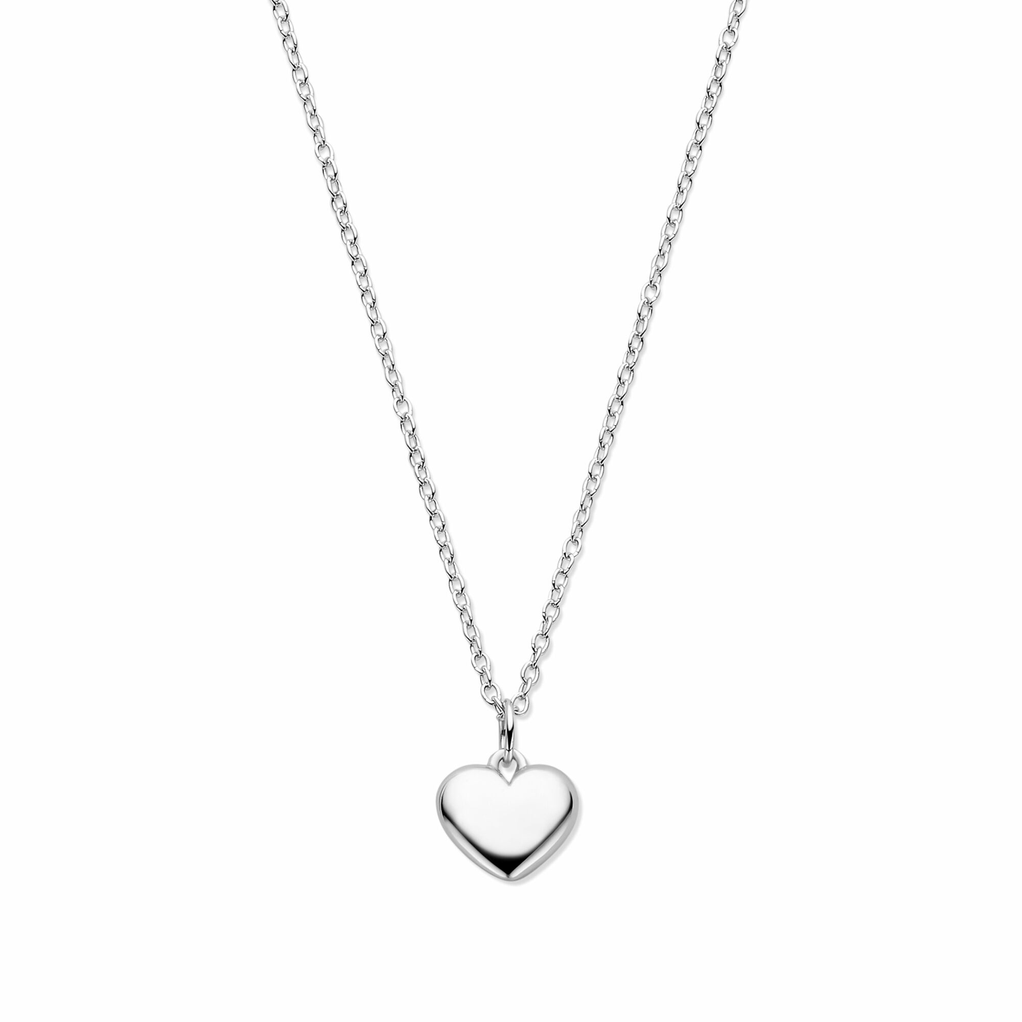 Zilveren collier met hart 41-43-45cm