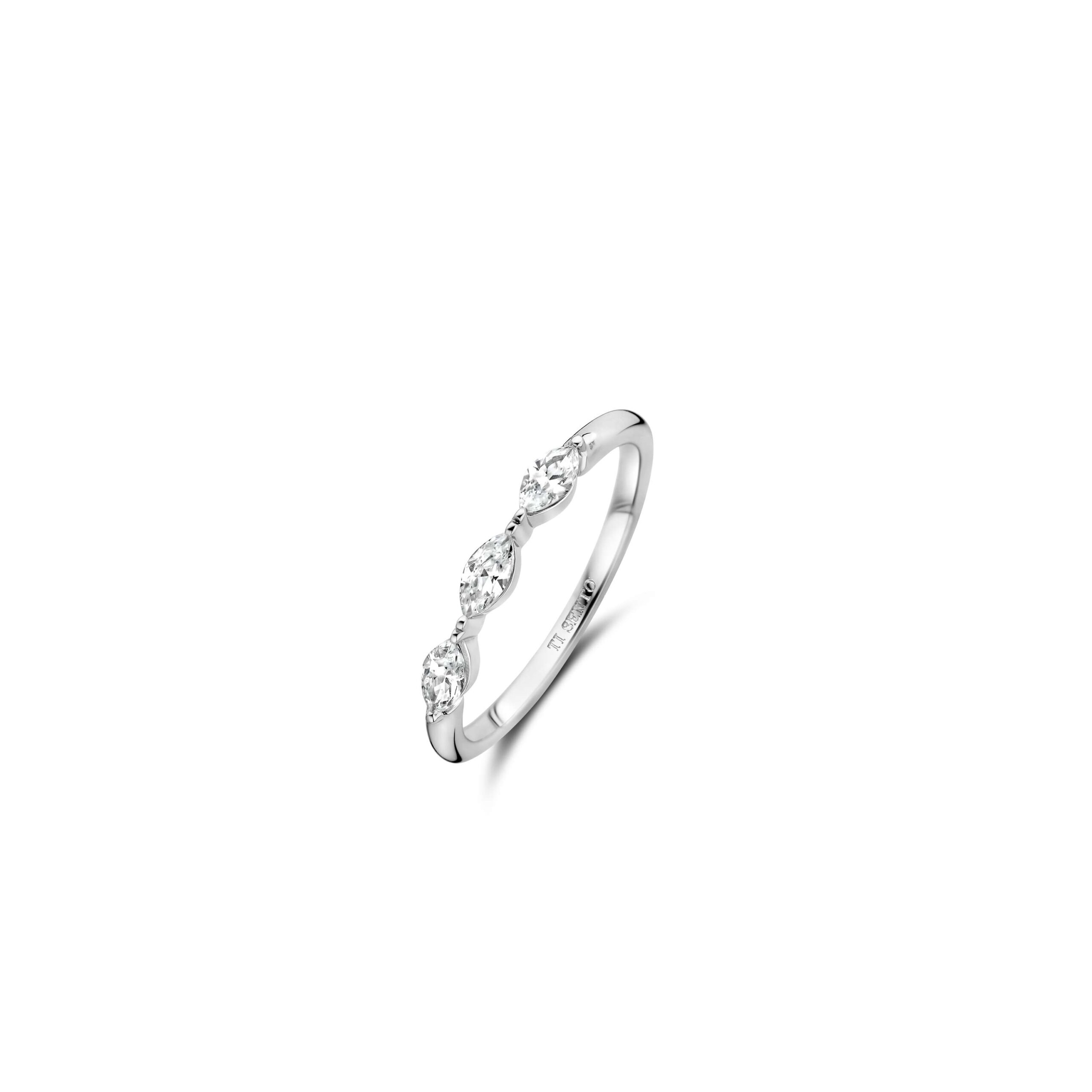 Tisento zilveren ring zirkonia maat 54