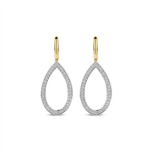 Tisento zilver oorringen bicolor zirkonia