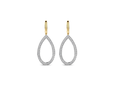 Tisento zilver oorringen bicolor zirkonia
