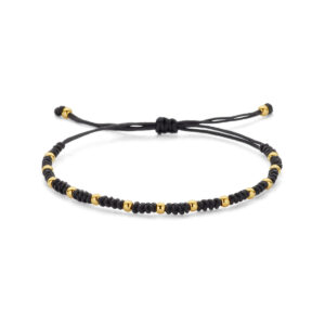 Geelgouden zwart armband 13-26 cm