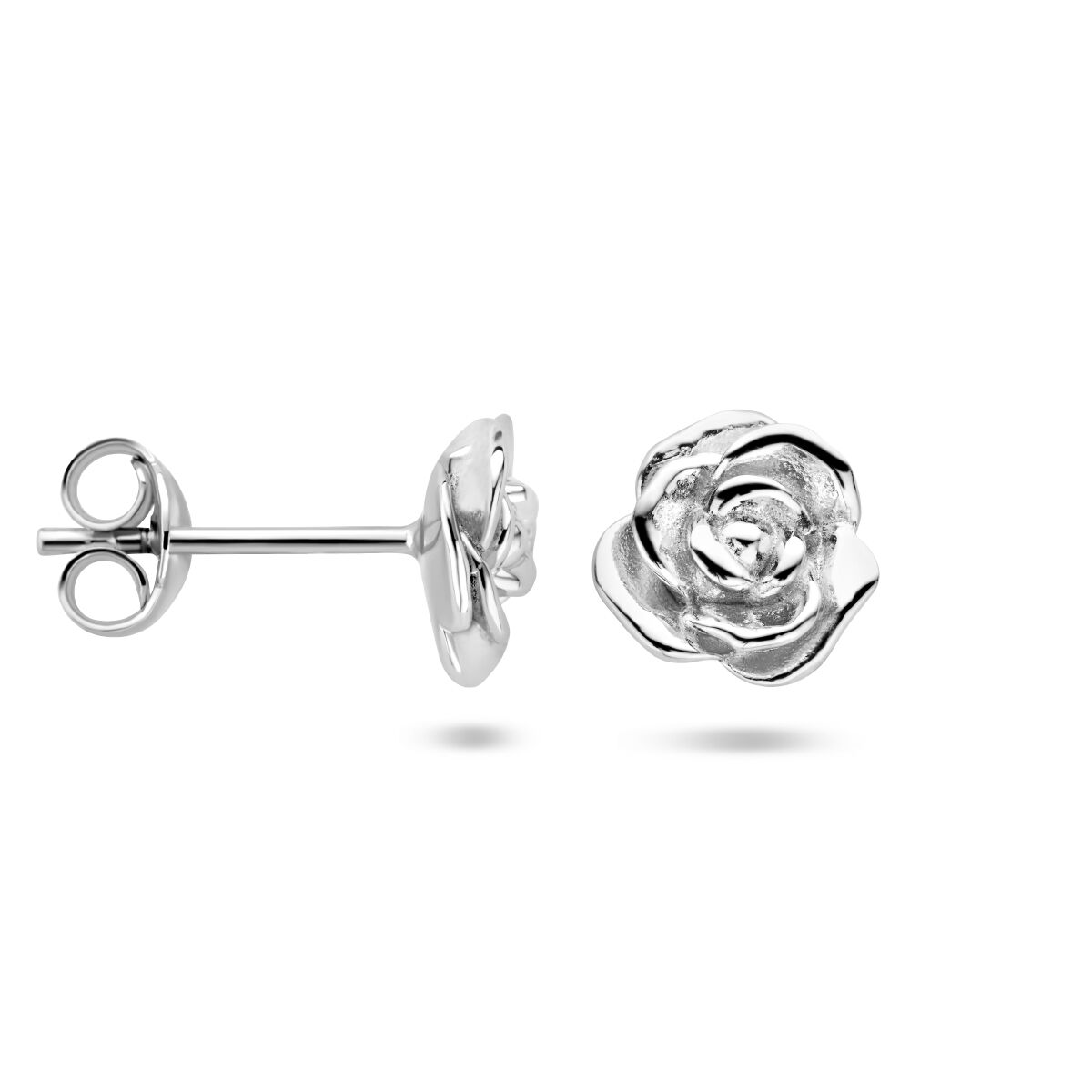 zilver oorknoppen roos - Afbeelding 3