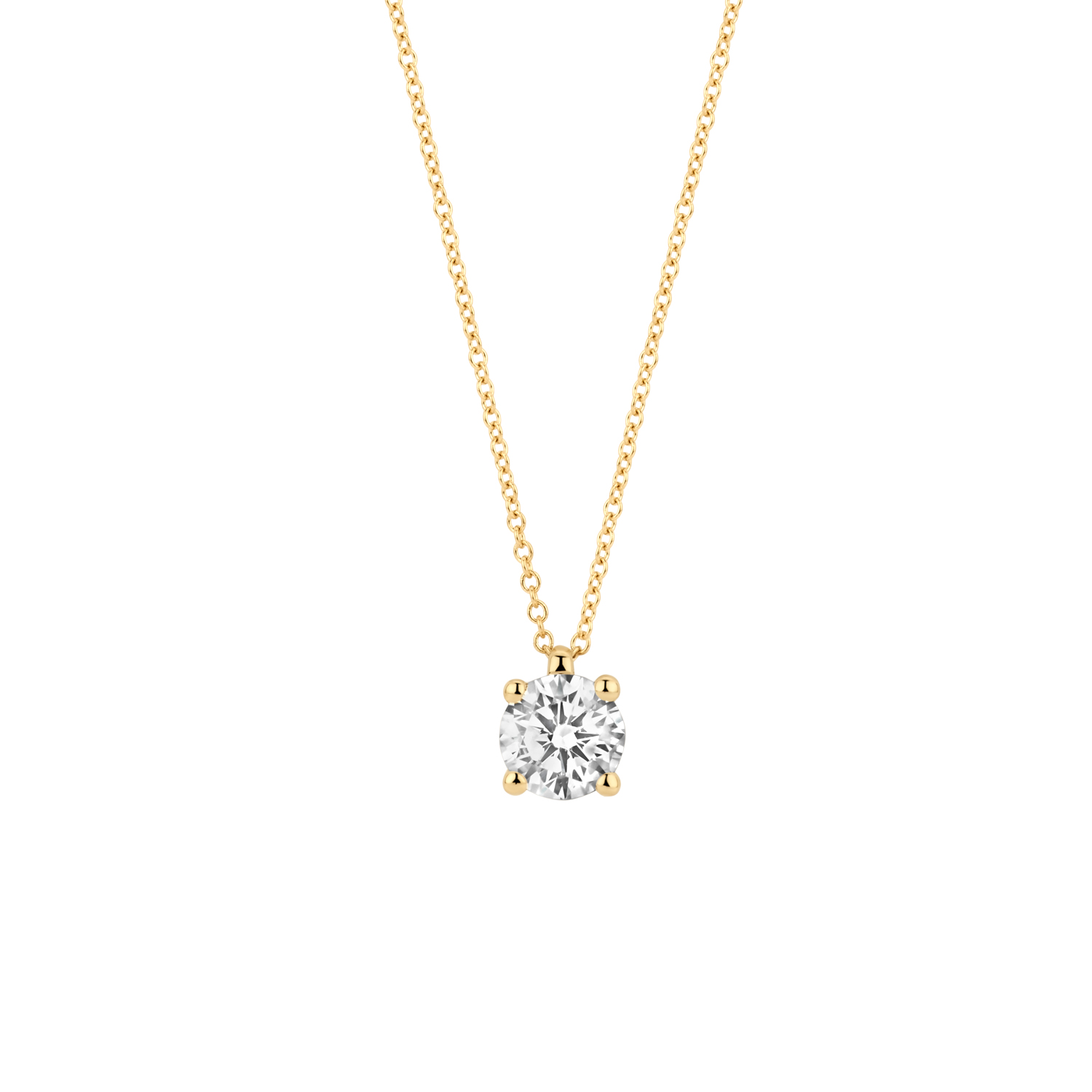 Blush Geelgouden collier met LAB diamant 0.45 TW/VS