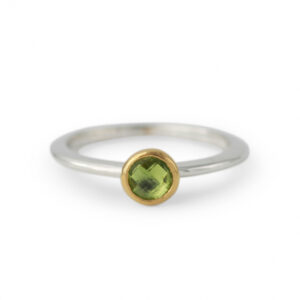Campur goud op zilver ring peridot maat 54