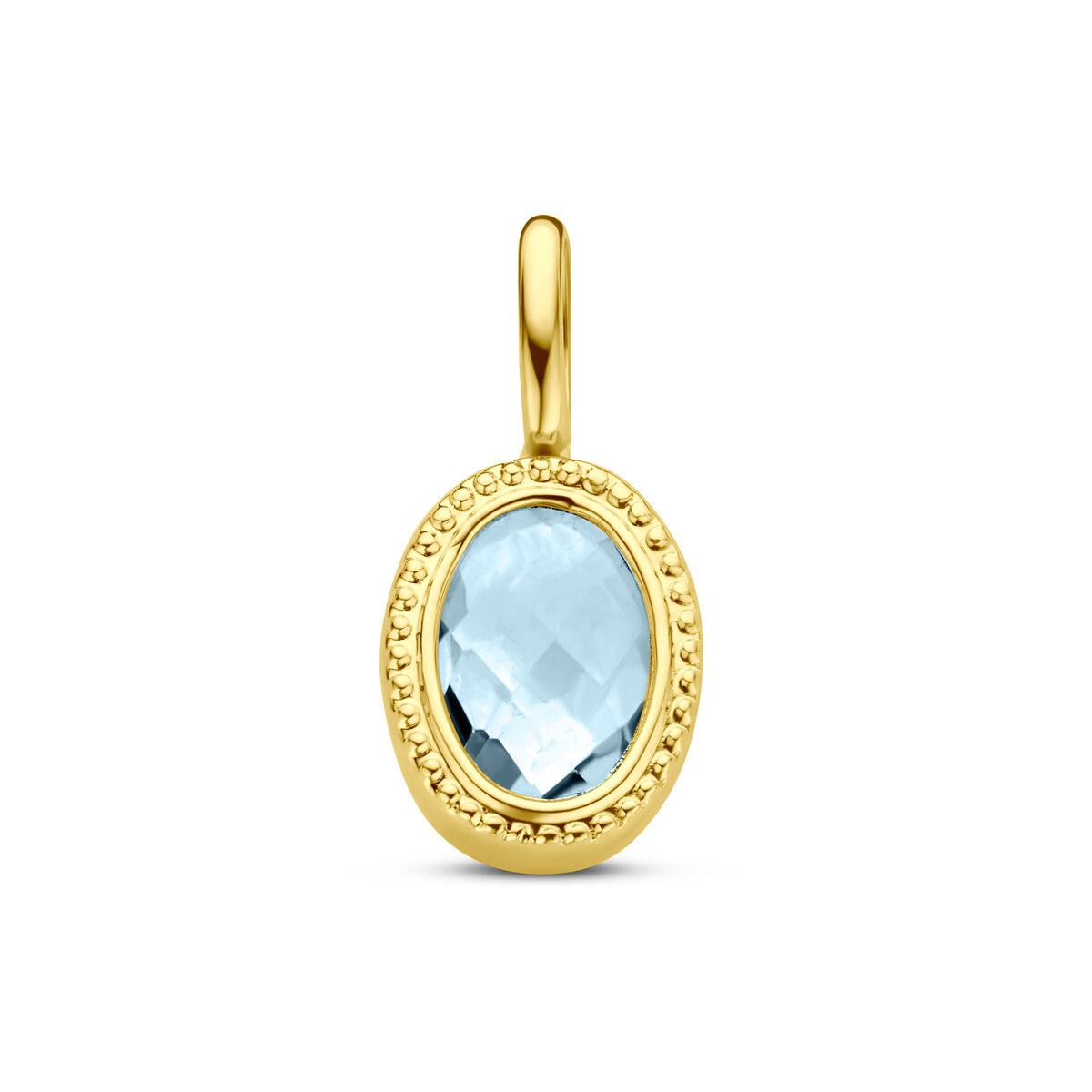 gouden blauw topaas hanger