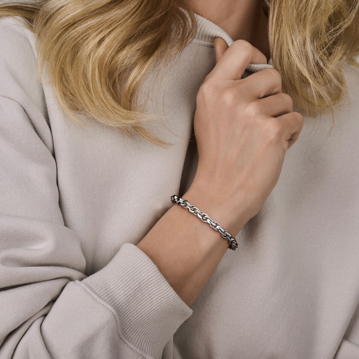Ziveren armband fantasie 19cm 6.5mm - Afbeelding 2
