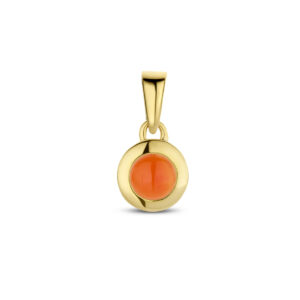 Geelgouden hanger met carneool cabochon