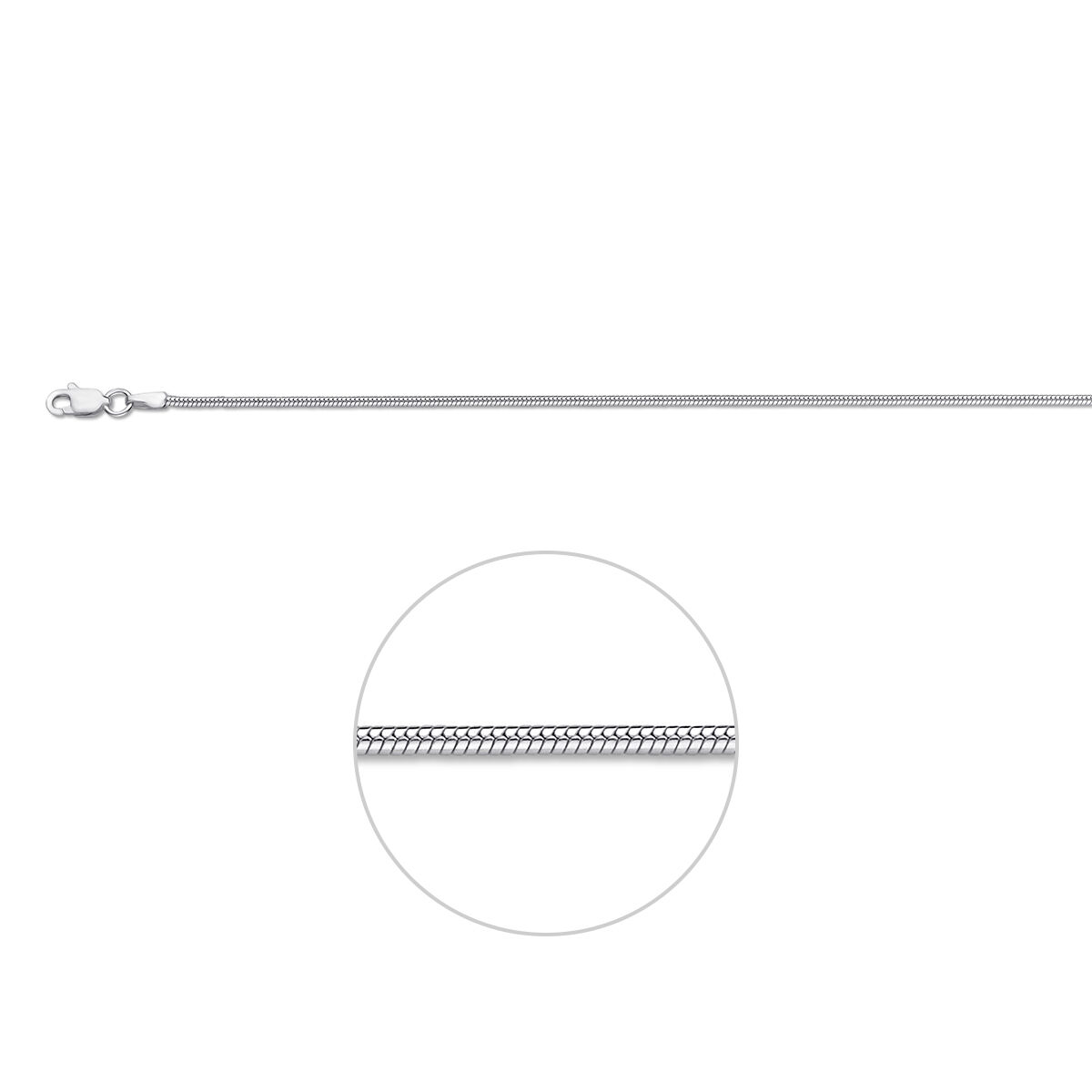 Zilveren slangcollier 1.4mm 45cm