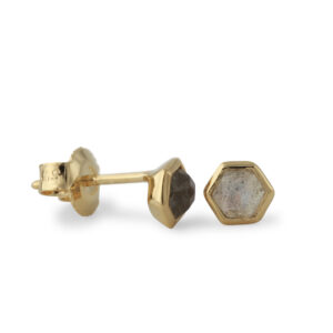 Campur goud op zilver oorknoppen Labradoriet