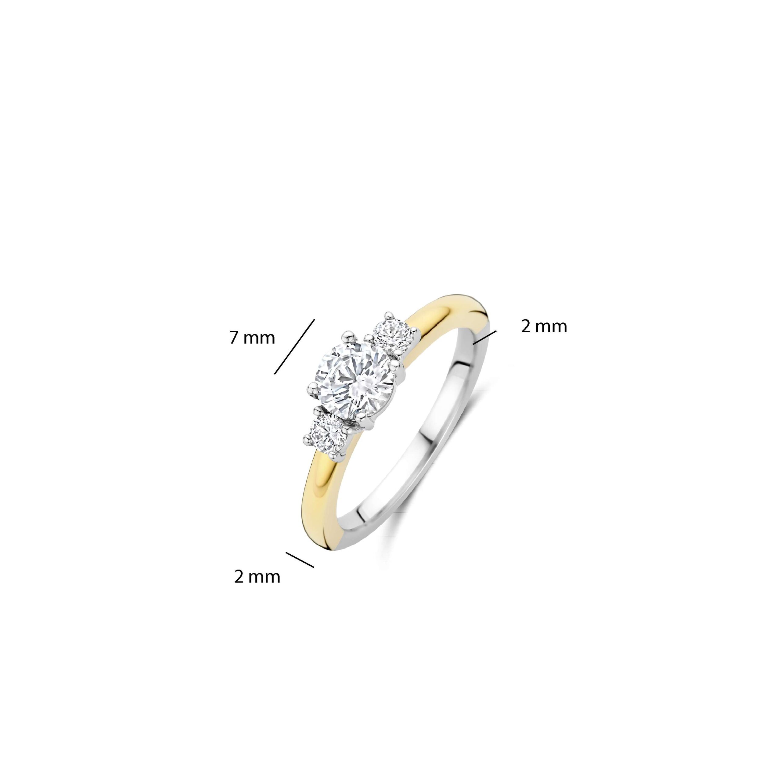 Tisento ring goud op zilver zirkonia maat 54 - Afbeelding 4
