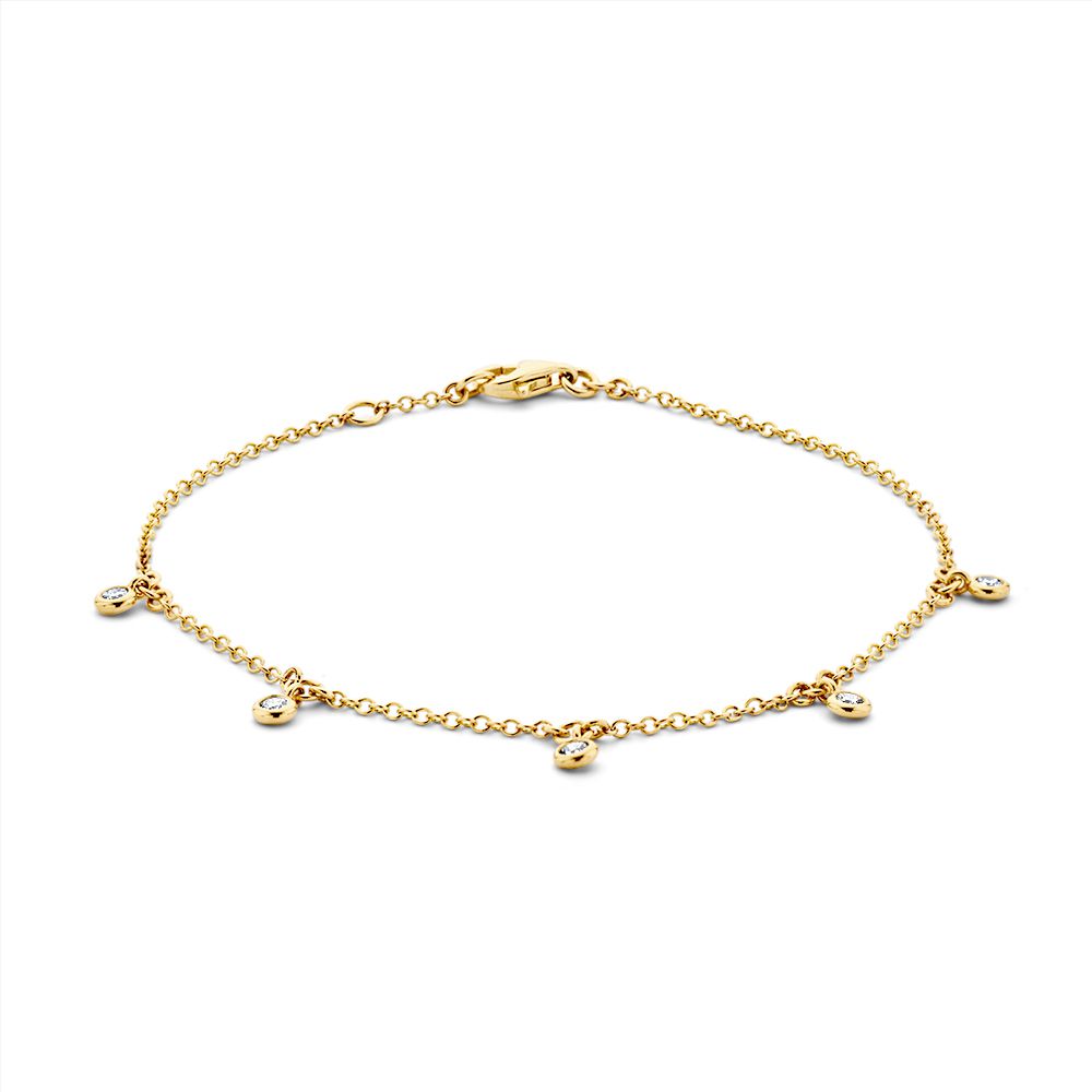 Excellent Geelgouden armband diamant 0.21 H/SI
