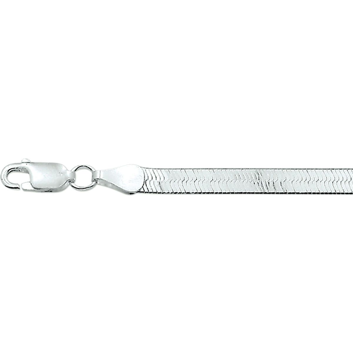 Zilver plat schakel armband 19cm