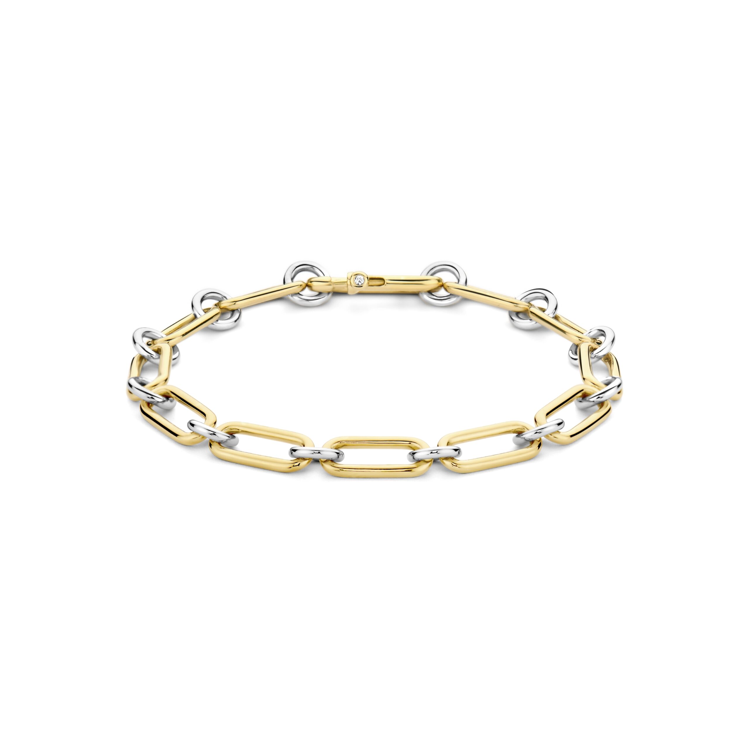 23056ZY Tisento armband zilver verguld paperclip