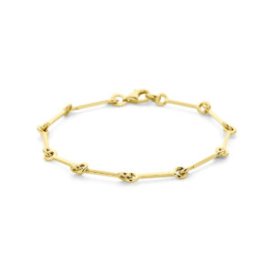 Geelgouden armband staafjes 18 cm