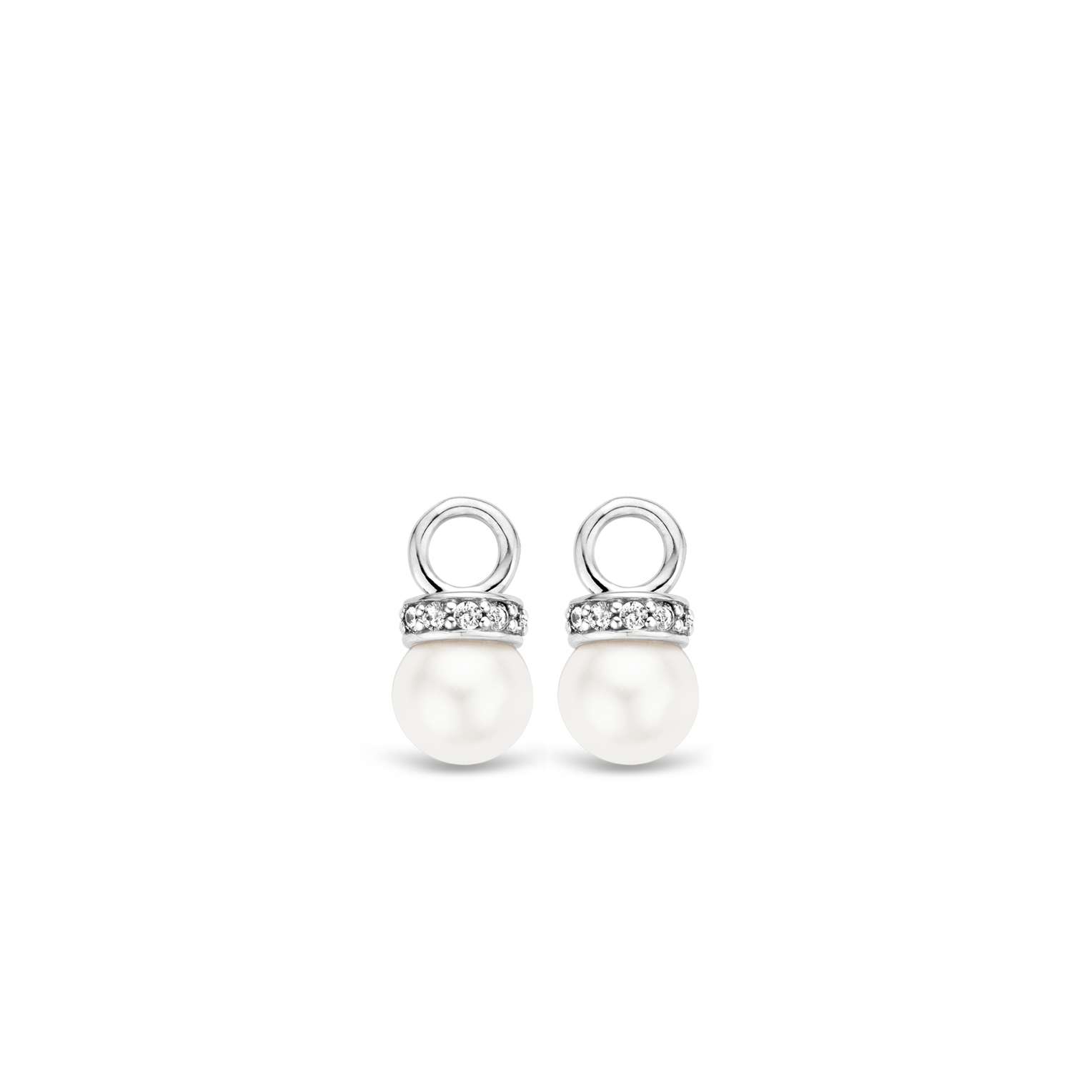 9083PW Tisento oorbedels zirk en parels
