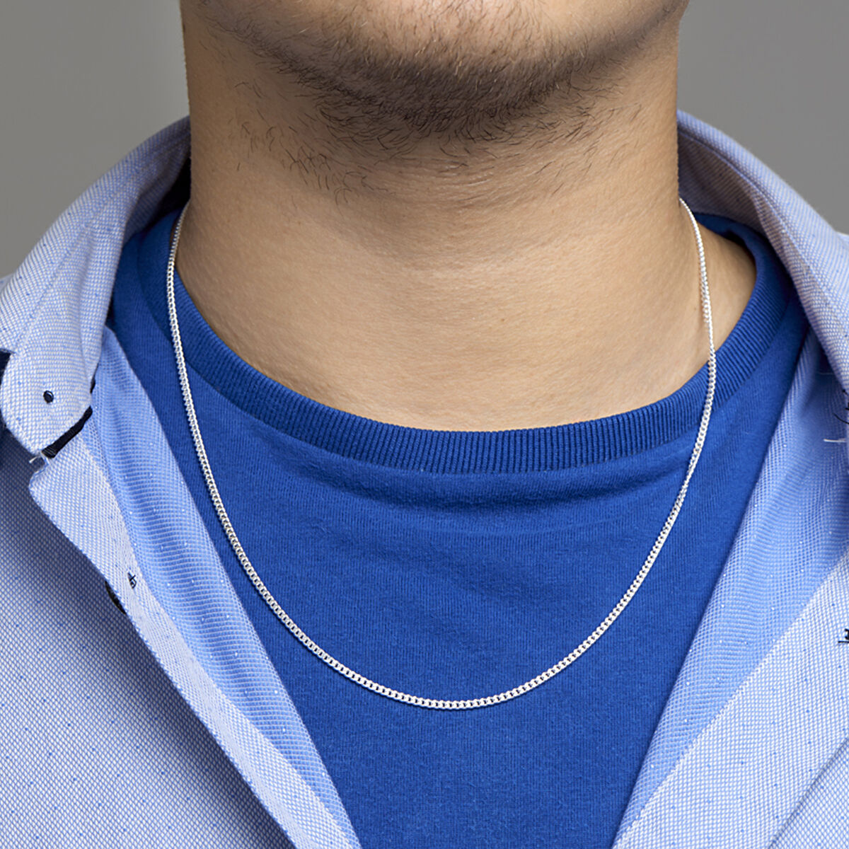 Zilveren collier gourmette 60 cm 2.4mm - Afbeelding 2