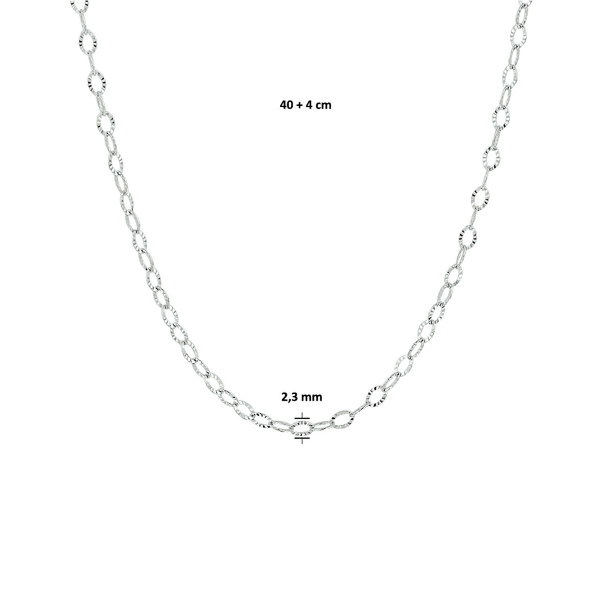 Zilveren collier fantasie 2,3 mm 40-44cm - Afbeelding 3