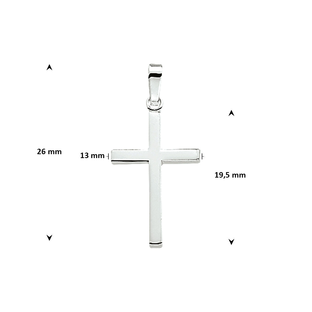 Zilveren hanger kruis - Afbeelding 2