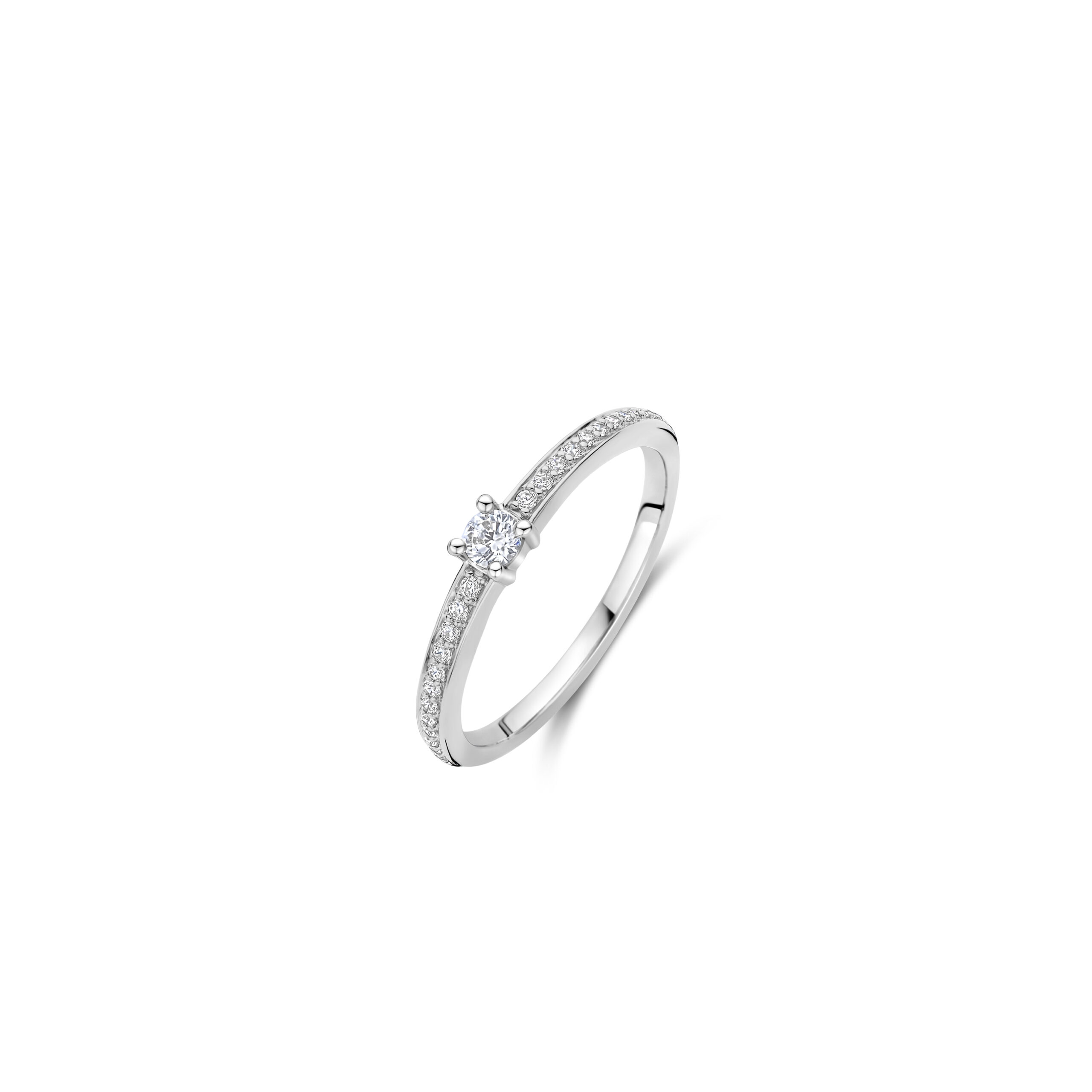 Tisento zilveren ring zirkonia maat 52